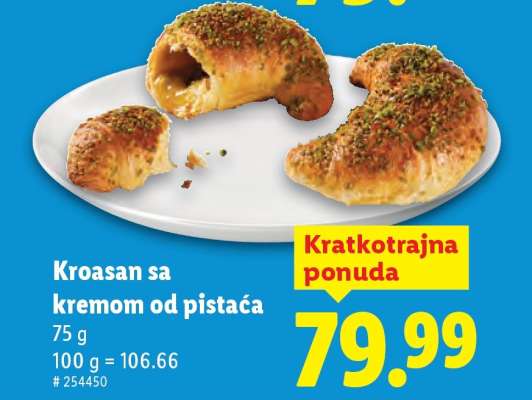 Kroasan sa kremom od pistaća