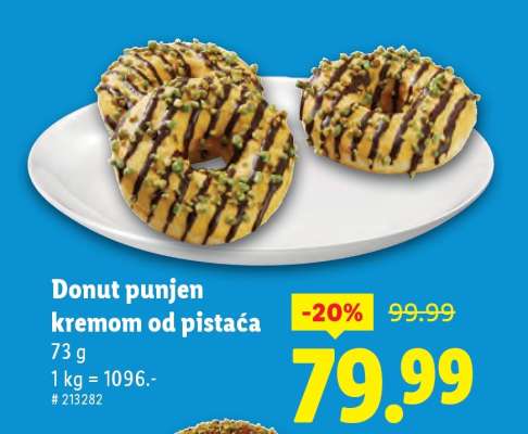 Donut punjen kremom od pistaća