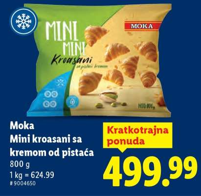 Moka Mini kroasani sa kremom od pistaća