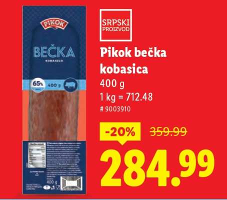 Pikok bečka kobasica