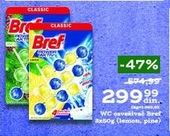WC osveživač Bref 3x50g (lemon, pine)