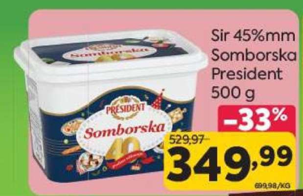 Sir 45%mm Somborska President 500 g