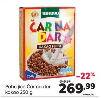 Pahuljice Čar na dar kakao 250 g