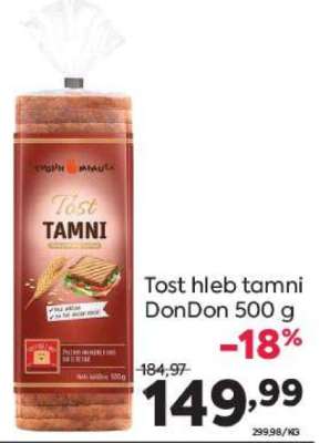 Tost hleb tamni DonDon 500 g