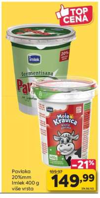 Pavlaka 20%mm Imlek 400 g više vrsta