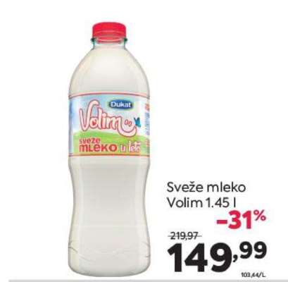 Sveže mleko Volim 1.45 l
