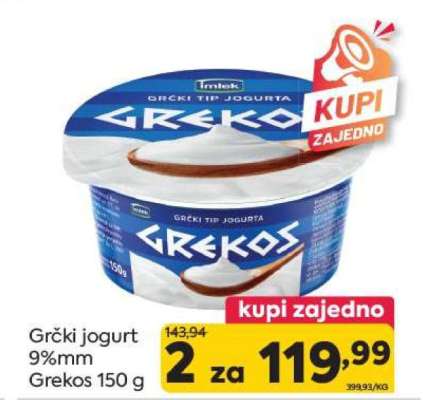 Grčki jogurt 9%mm Grekos 150 g