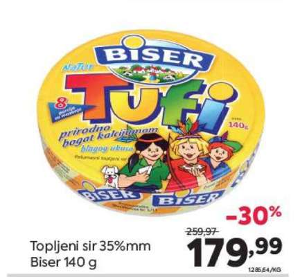 Topljeni sir 35%mm Biser 140 g