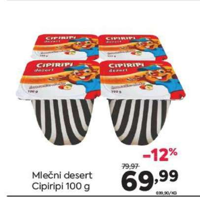 Mlečni desert Cipiripi 100 g