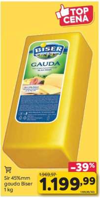 Sir 45%mm gauda Biser 1 kg