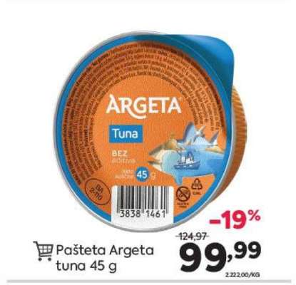 Pašteta Argeta tuna 45 g