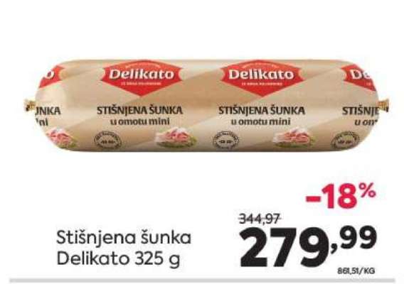 Stišnjena šunka Delikato 325 g