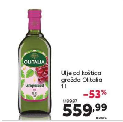 Ulje od koštica grožđa Olitalia 1l