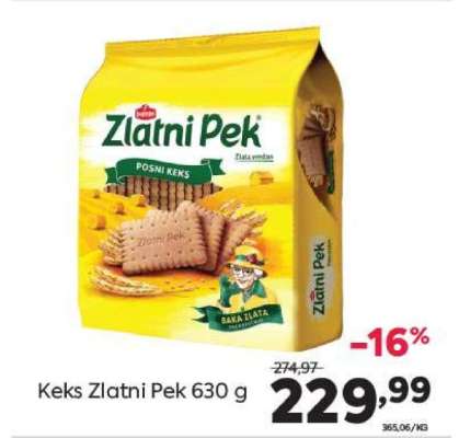 Keks Zlatni Pek 630 g