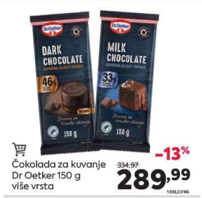 Čokolada za kuvanje Dr. Oetker 150 g