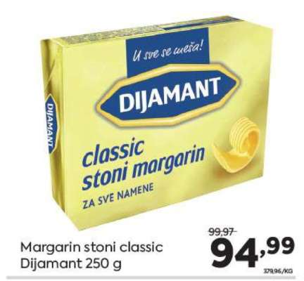 Margarin stoni classic Dijamant 250 g