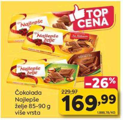 ČOKOLADA NAJLEPŠE ŽELJE
