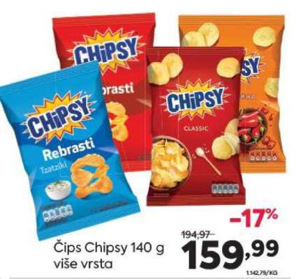Čips Chipsy 140 g