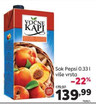Sok Pepsi 0.33 l više vrsta