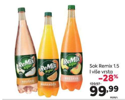 Sok Remix 1.5 l, više vrsta
