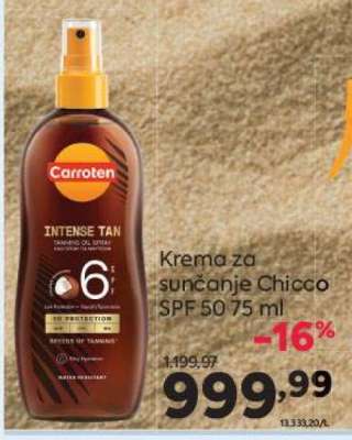 Krema za sunčanje Chicco SPF 50 75 ml