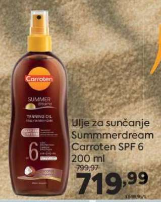 Ulje za sunčanje Summerdream Carroten SPF 6 200 ml