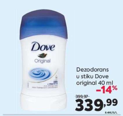 Dezodorans u stiku Dove original 40 ml