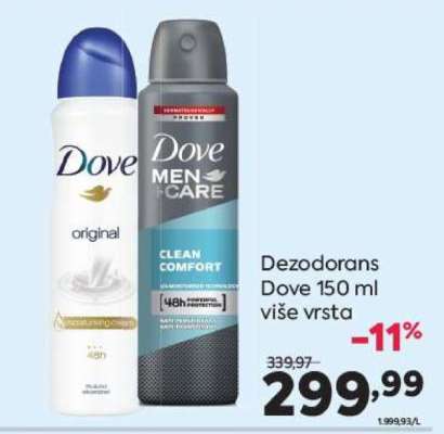 Dezodorans Dove 150 ml, više vrsta