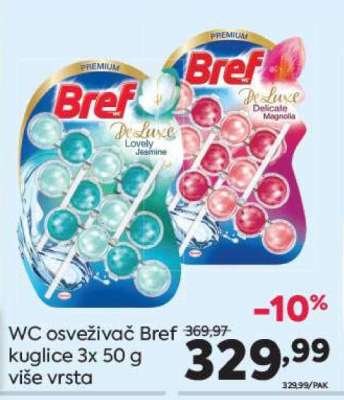 WC osveživač Bref kuglice 3x 50 g više vrsta