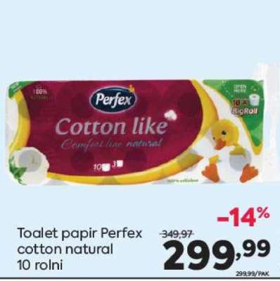 Toalet papir Perfex cotton natural 10 rolni