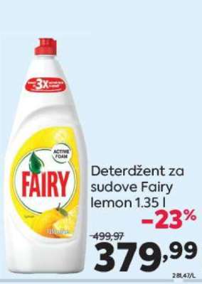 Deterdžent za sudove Fairy lemon 1.35 l