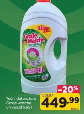 Tečni deterdžent Grose wasche universal 5.65 l