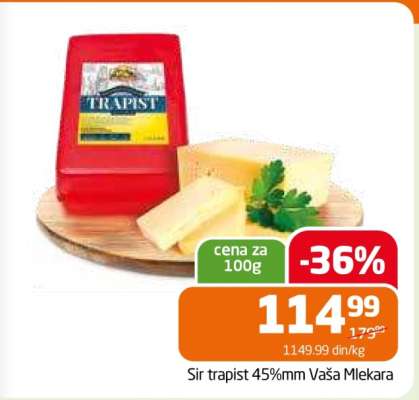 Sir trapist 45%mm Vaša Mlekara