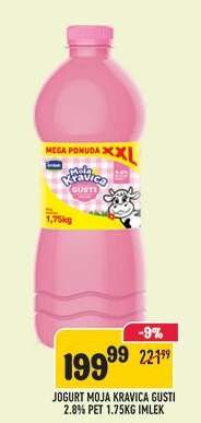 Jogurt Moja Kravica Gusti 2.8% PET 1.75kg Imlek