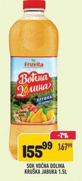 Sok Voćna Dolina Kruška Jabuka 1.5L