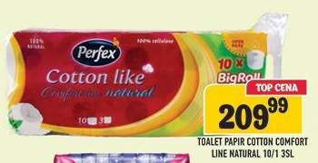 Toalet papir cotton comfort line natural 10/1 3sl