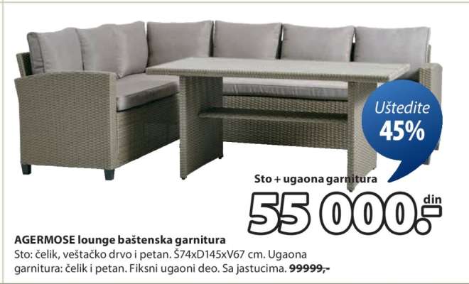 AGERMØSE LOUNGE BAŠTENSKA GARNITURA