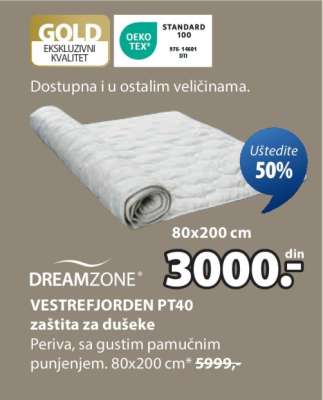 DREAMZONE VESTREFJORDEN PT40 zaštita za dušeke