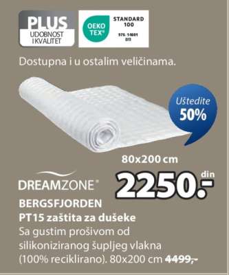 DREAMZONE BERGSFJORDEN PT15 ZAŠTITA ZA DUŠEKE