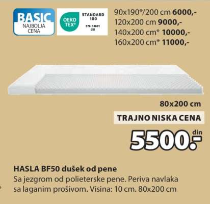 HASLA BF50 DUŠEK OD PENE