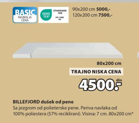 BILLEFJORD DUŠEK OD PENE