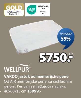 Wellpur VARDO JASTUK OD MEMORIJSKE PENE