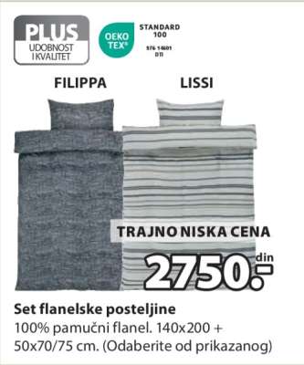 SET FLANELSKE POSTELJINE