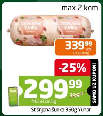 Stišnjena šunka 350g Yuhor
