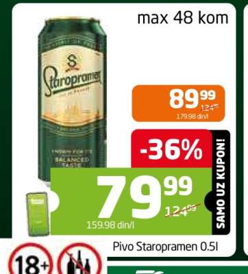 Pivo Staropramen 0.5l