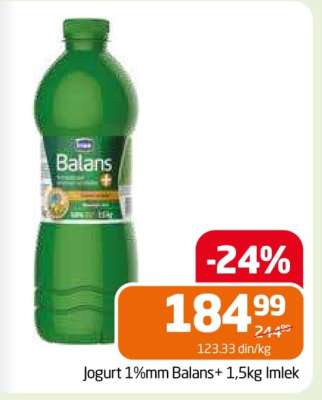 Jogurt 1%mm Balans+ 1,5kg Imlek