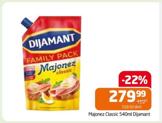 Majonez Classic 540ml Dijamant