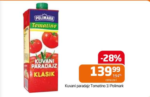 Kuvani paradajz Tomatino 1l Polimark