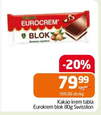 Eurokrem Blok 80g Swisslion