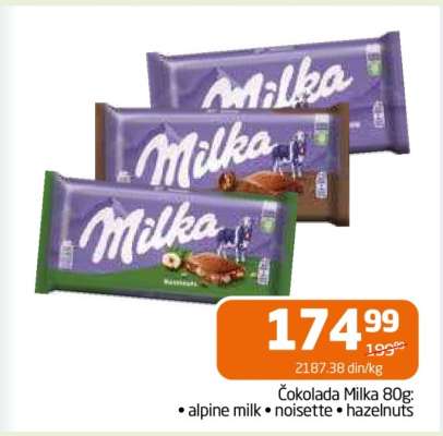 Čokolada Milka 80g